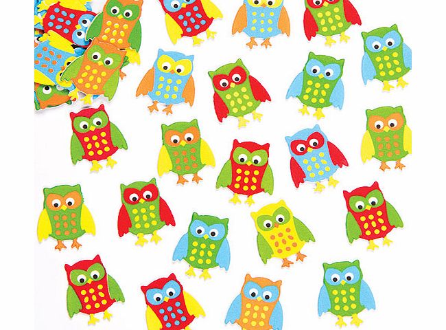 Yellow Moon Owl Foam Stickers - Pack of 108