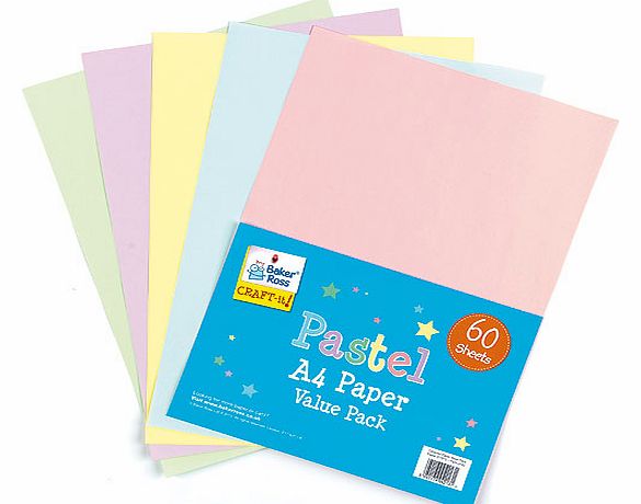 Pastel Coloured Paper Value Pack - Pack of 60