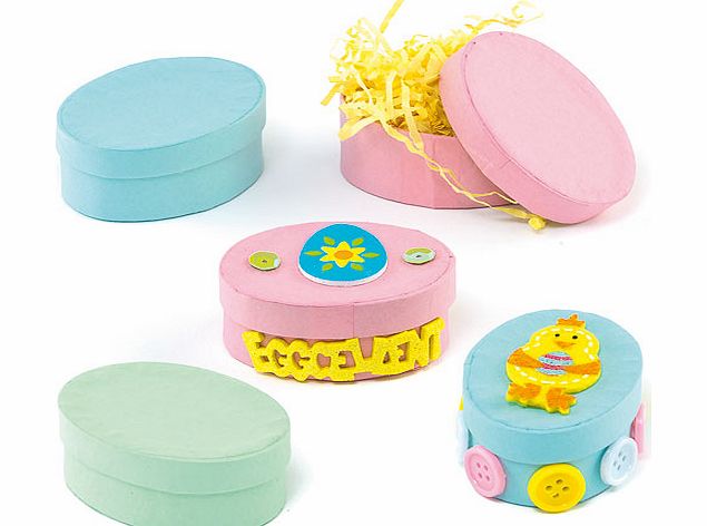 Yellow Moon Pastel Oval Craft Boxes - Pack of 6