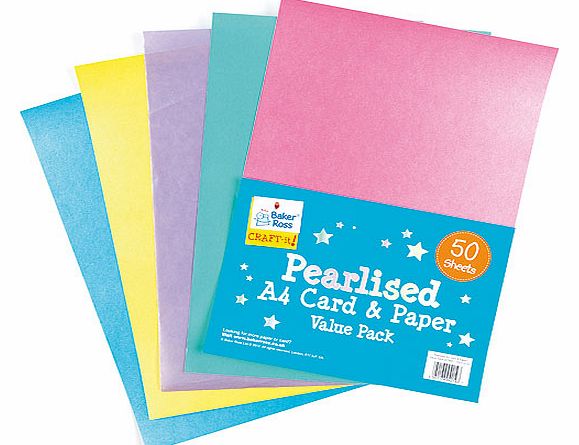 Pearlised Card  Paper Value Pack - Pack of 50