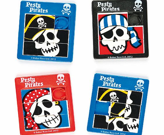 Yellow Moon Pesty Pirates Sliding Puzzles - Pack of 6