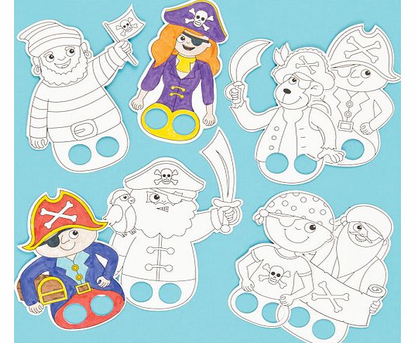 Yellow Moon Pirate Colour-in Finger Puppets - Pack of 24