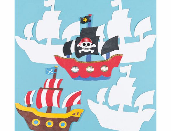 Yellow Moon Pirate Ship Card Shapes - Pack of 10