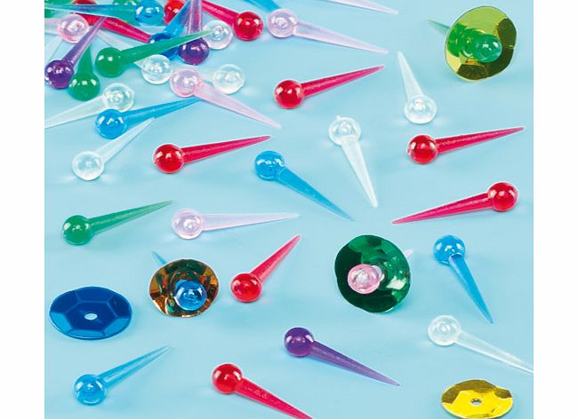 Yellow Moon Plastic Sequin Pins - Pack of 500