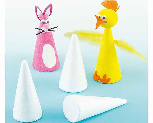 Yellow Moon Polystyrene Cones - Pack of 10