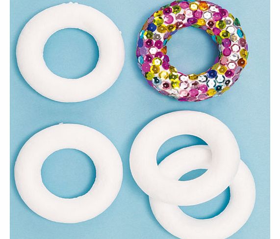 Yellow Moon Polystyrene Craft Rings - Pack of 10