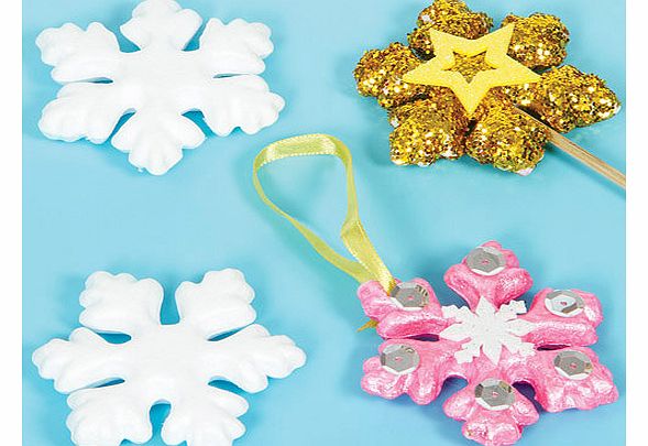 Yellow Moon Polystyrene Snowflakes - Pack of 10