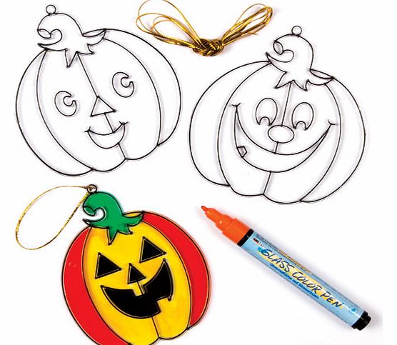 Yellow Moon Pumpkin Suncatchers - Pack of 6