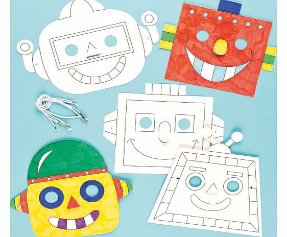 Robot Colour-in Masks - Pack of 6