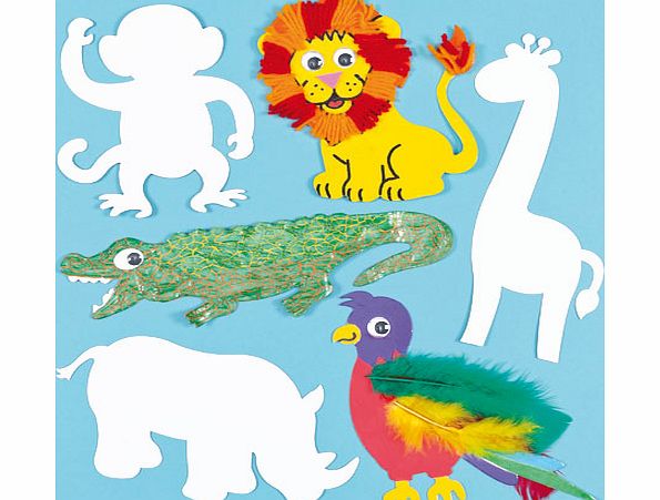 Safari Animal Card Shapes - Pack of 10