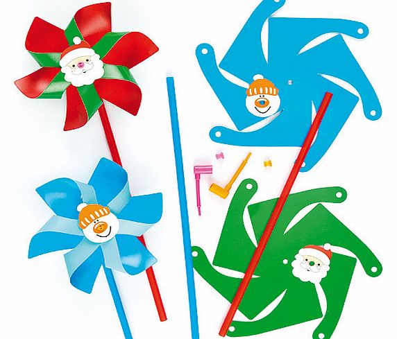 Santa  Snowman Windmill Kits - Pack of 6