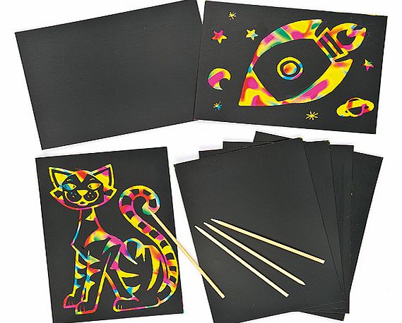 Yellow Moon Scratch Art Doodle Sheets - Pack of 8
