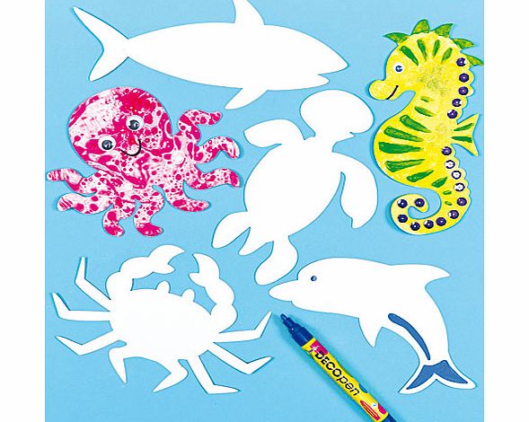 Sealife Card Shapes - Pack of 10