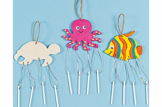 Sealife Wooden Windchimes - Pack of 4