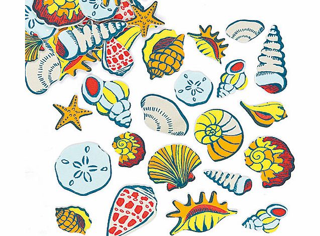 Yellow Moon Seashell Foam Stickers - Pack of 100