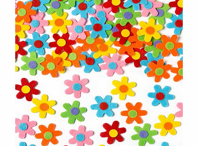 Yellow Moon Self-Adhesive Felt Flowers - Pack of 60