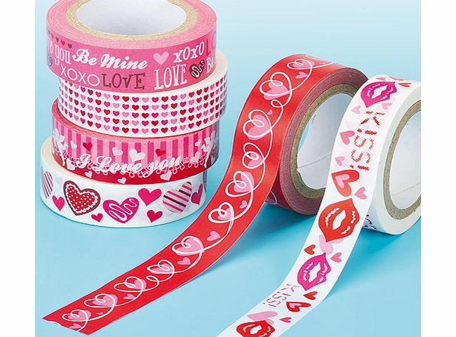 Yellow Moon Self-Adhesive Love Craft Tapes - Pack of 6