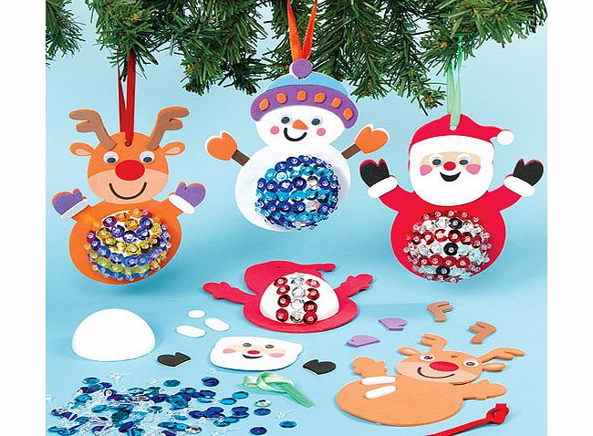 Yellow Moon Sequin Christmas Character Decoration Kits -