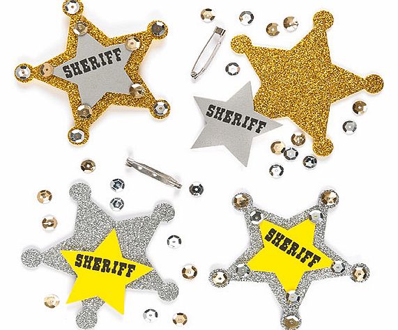 Yellow Moon Sheriff Badge Kits - Pack of 4