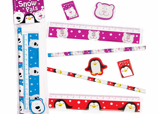 Yellow Moon Snow Pals 4-Piece Stationery Sets - Pack of 3