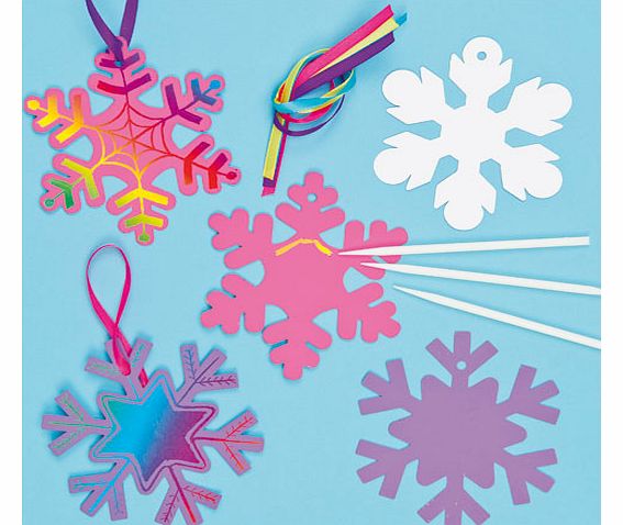 Snowflake Coloured Scratch Art Decorations -