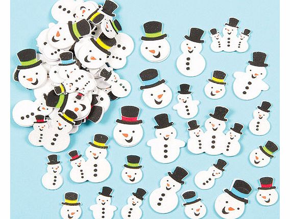 Snowman Glitter Foam Stickers - Pack of 80