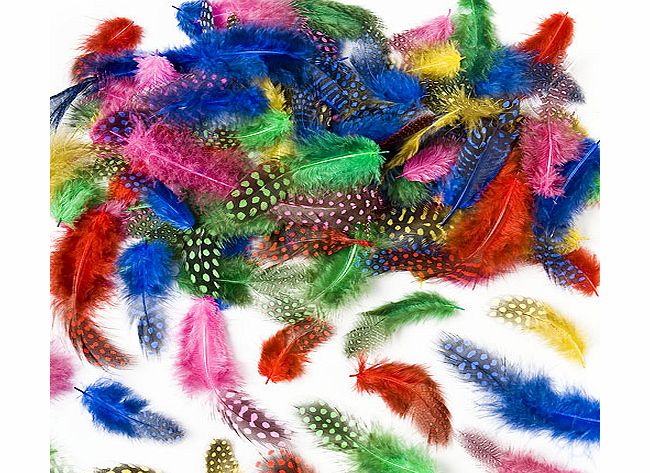 Yellow Moon Speckled Craft Feathers - Pack of 120