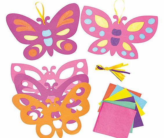 Stained Glass Effect Butterfly Decorations -