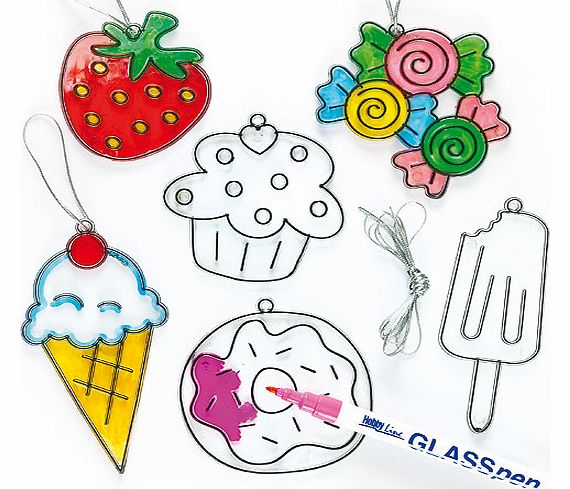 Yellow Moon Sweet Treats Suncatcher Decorations - Pack of 6