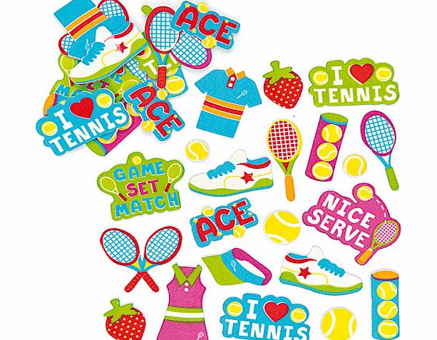 Yellow Moon Tennis Foam Stickers - Pack of 100