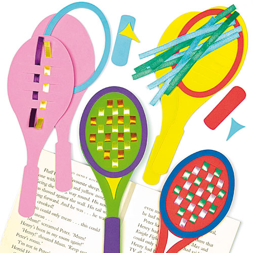 Yellow Moon Tennis Racket Weaving Bookmark Kits - Pack of 4