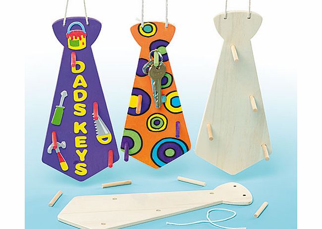 Tie Wooden Key Holders - Pack of 3