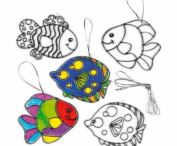 Yellow Moon Tropical Fish Suncatcher Decorations - Pack of 6