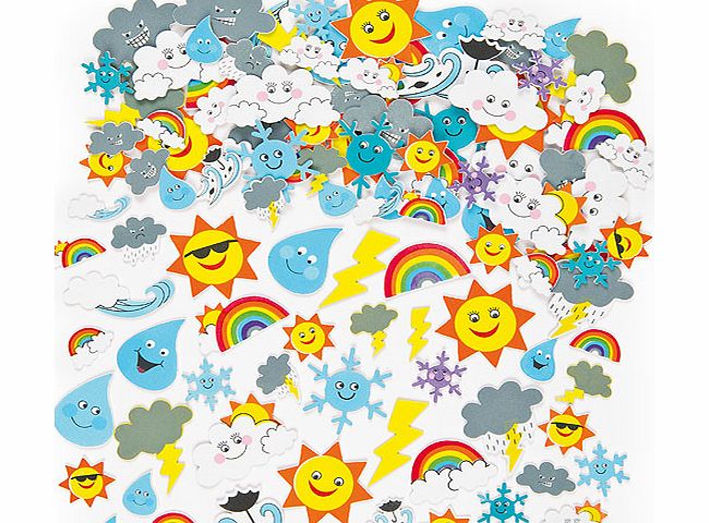 Yellow Moon Weather Foam Stickers - Pack of 96