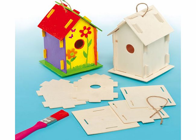 Yellow Moon Wooden Birdhouse Kits - Pack of 2