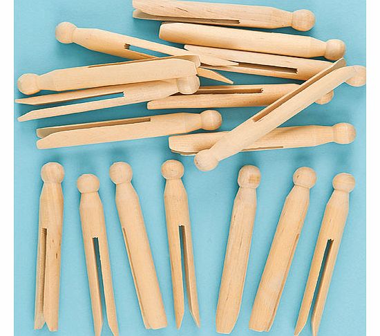 Yellow Moon Wooden Craft Pegs - Pack of 24