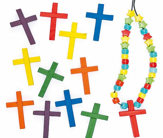 Wooden Cross Pendants - Pack of 30