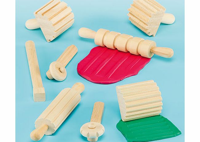 Yellow Moon Wooden Dough Tool Set - Pack of 12
