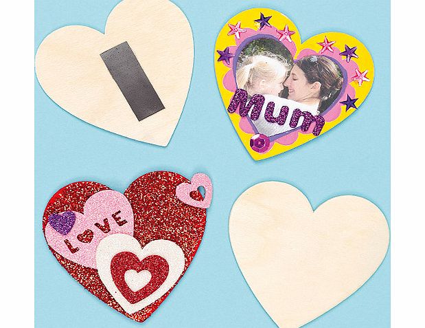 Wooden Heart Magnets - Pack of 10