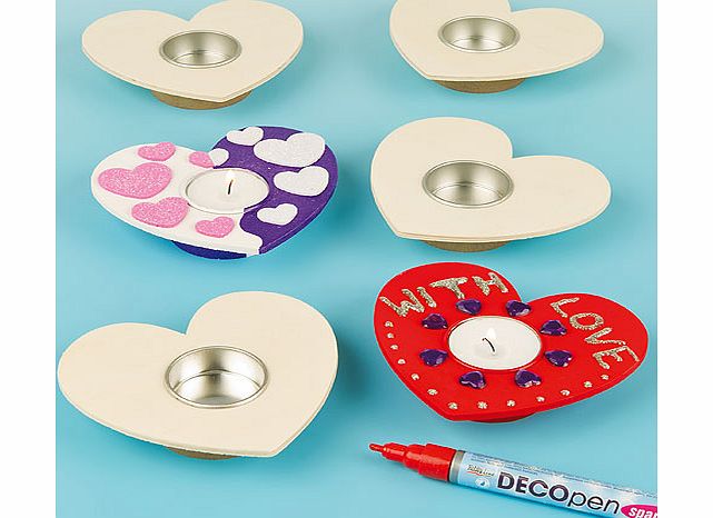 Wooden Heart Tealight Holders - Pack of 4