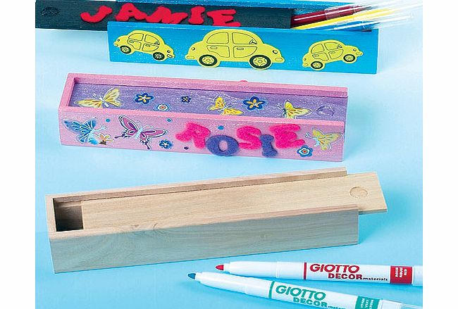 Yellow Moon Wooden Pencil Boxes - Pack of 4