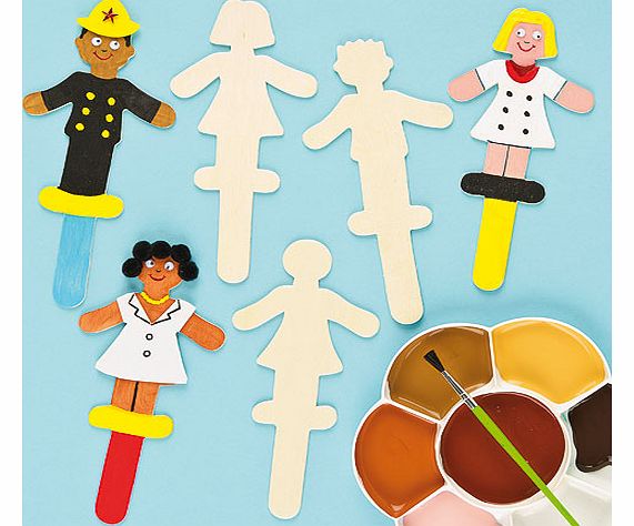 Yellow Moon Wooden People - Pack of 12