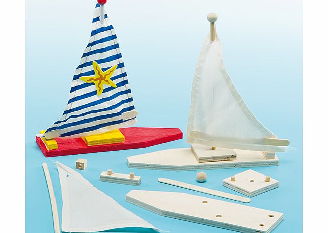 Yellow Moon Wooden Sailboat Kits - Pack of 2