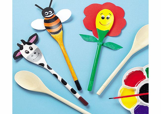 Yellow Moon Wooden Spoon Pals - Pack of 10