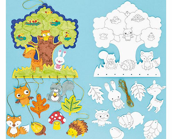 Woodland Colour-in Mobiles - Pack of 4