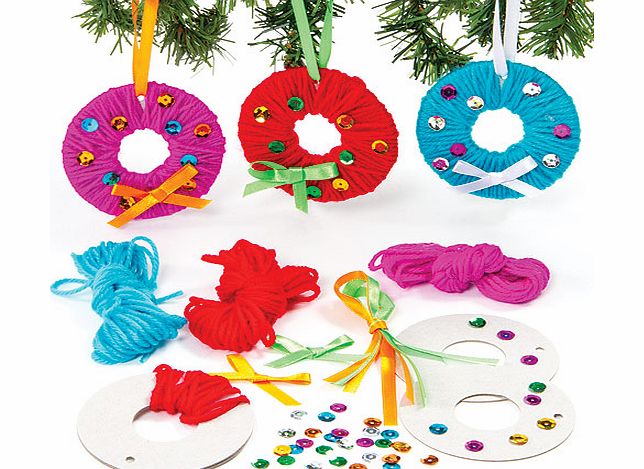 Yellow Moon Yarn Wreath Decoration Kits - Pack of 6