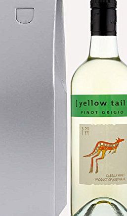 Yellow Tail Pinot Grigio Australian White Wine in Silver Gift Box With Handcrafted Happy Mothers Day Gifts2Drink Tag