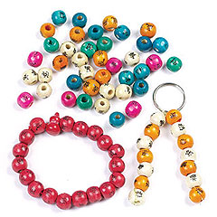 Chinese Symbol Wooden Beads