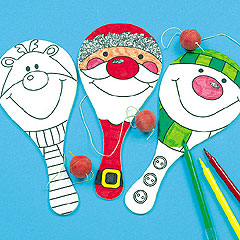 Colour-in Christmas Wooden Biff Bats