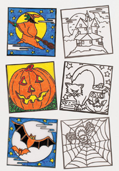 yellowmoon Halloween Colour-in Window Decorations